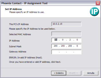 IP Address configuration