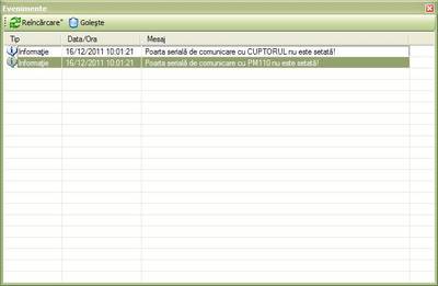 Fereastra "Evenimente"